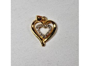 Gold Over Sterling Silver Heart Pendant