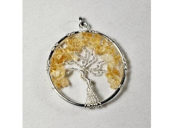 Tan Stone Tree Pendant