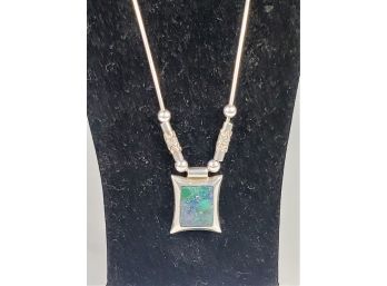 Fabulous Sterling Silver Eilat Stone Necklace And Pendant Made In Israel