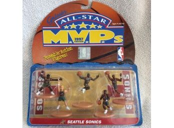 Galoob 1997 NBA MVPs Seattle Sonics Mini Figures With Shawn Kemp