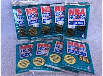 Lot Of 9 Series 1 1994-95 Skybox NBA Hoops Basketball Card Foil Packs