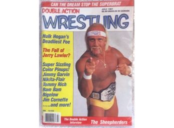 July 1987 Double Action WWF Wrestling Magazine With Hulk Hogan On The Cover