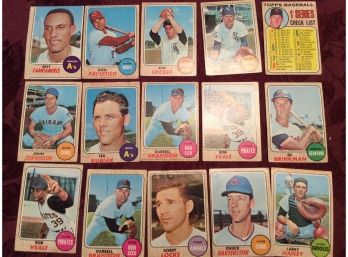 Lot Of 15 - 1968 Topps Baseball Cards