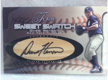 2002 Fleer Sweet Swatch Drew Henson Autographed Oversized Bat Card 645/785