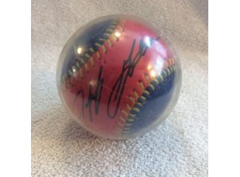 Blue And Red Baseball With Jeff Gordon Facsimile Autograph