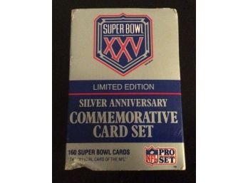 Pro Set Super Bowl XXV Limited Edition Silver Anniversary Commemorative Card Set