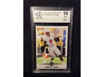 2018 Leaf Rookie STar Bradley Chubb BCCG Graded 19 Football Card