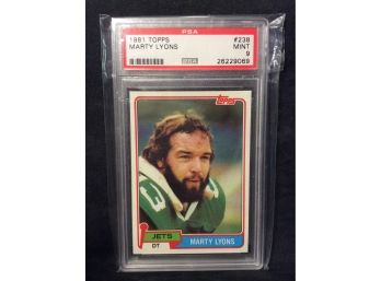 1981 Topps Marty Lyons PSA Graded 9 Football Card