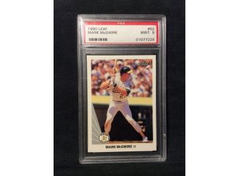 1990 Leaf Mark McGwire PSA Graded Mint 9 Baseball Card