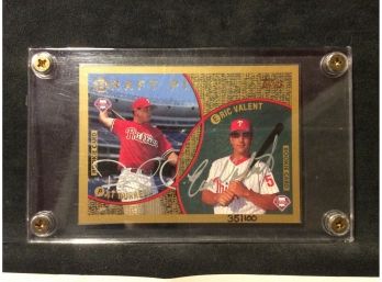 1999 Topps Pat Burrell & Eric Valent Dual Autograph Rookie Card With COA