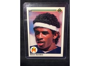 1990 Upper Deck Deion Sanders Rookie Baseball Card #13