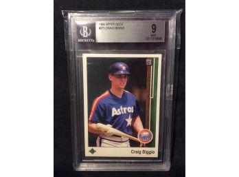 1989 Upper Deck Craig Biggio Beckett Graded 9 Card