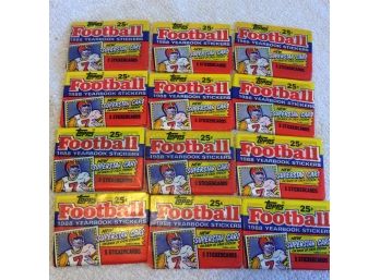 1988 Topps NFL Yearbook Stickers Wax Packs Lot Of 12