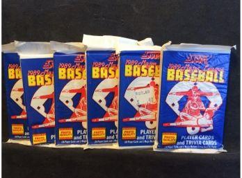 1989 Score Baseball Card Packs Lot Of 6