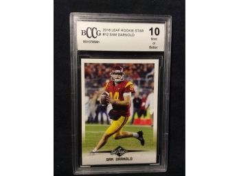 2018 Leaf Rookie Star Sam Darnold BCCG Graded Mint 10 Football Card