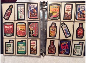 Binder With 152 1973 Topps Wacky Packages Stickers In Sheets