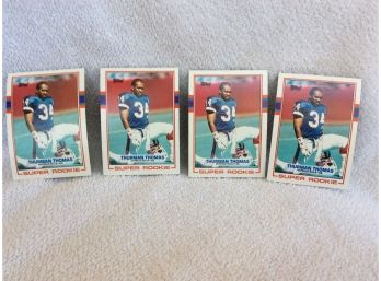 Lot Of 4 1989 Topps Thurman Thomas Rookie Cards