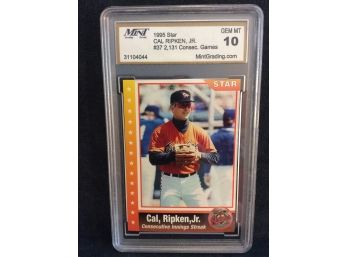 1995 Star Cards Cal Ripken Jr Graded Gen Mint 10 Card #37