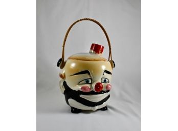 Vintage Clown Cookie Jar With Handle