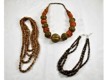 Set Of 3 Costume Jewelry Necklaces