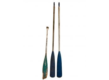 Vintage Wooden Oars - Set Of 3