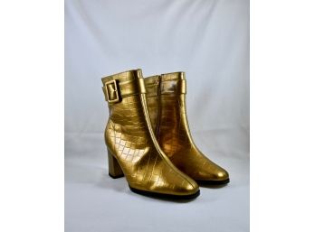 Women's Gold Boots, Size 8 - New