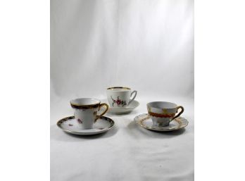 Gold Crown PM Tea Cups And Saucers - Made In Germany