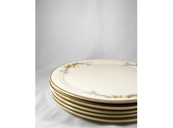 Set Of Vintage Bakerite 24k Gold Edged Dinner Plates