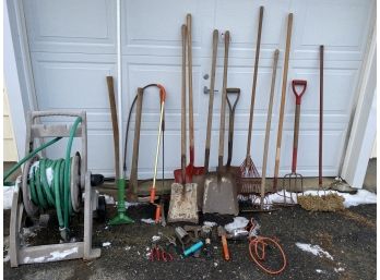 Large Group Of Hand Tools And Lawn Equipment