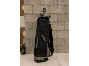 Golf Bag With Miscellaneous Clubs (not Full Set)