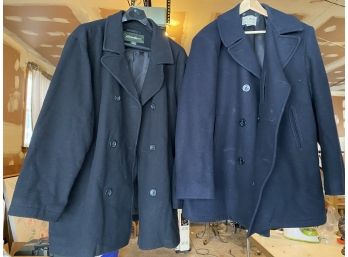 Eddie Bauer XXL And LL Bean XL Peacoats