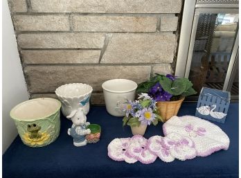 Spring Flower Pots And Decor