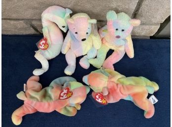 Collection Of Tie Dye Beanie Babies