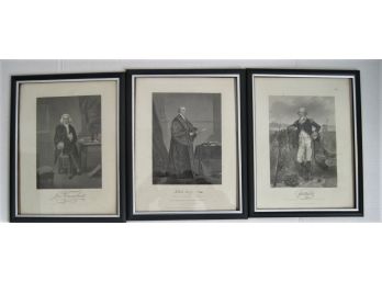 Group Of Antique  1862-1863 NY & CT First Governors Engravings