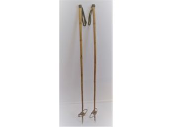 PAIR ANTIQUE BAMBOO SKI POLES