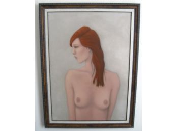 Redhead Female Nude Painting Signed Nicholson