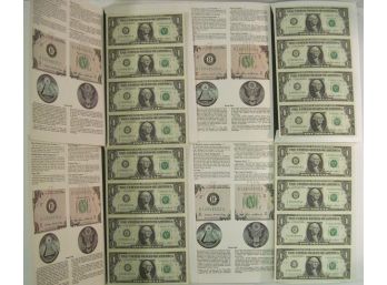 1985  (4) UNCUT SHEETS- $1 BUREAU OF ENGRAVING & PRINTING UNCIRCULATED NOTES