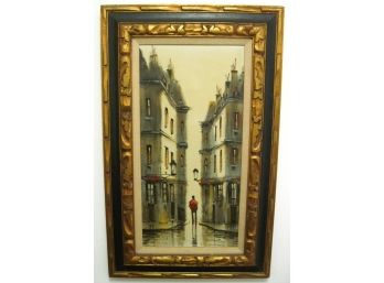 Albert LeGrand Mid Century French Street Scene Oil Painting