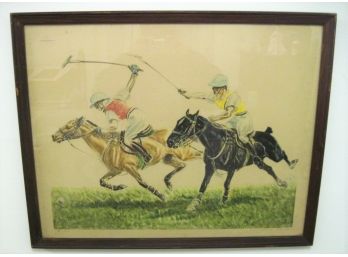 Louis Claude 1879-1963 Hand Signed Polo Etching By Paris Etching Society