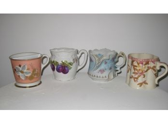 Lot Of 4 Vintage Porcelain Shaving Mugs