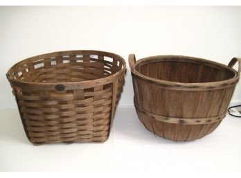 Pair Of Large Gathering Baskets