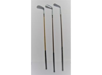 Group Of 3 Antique Wood Shaft Golf Clubs