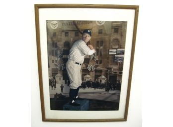 Armand LaMontagne Limited Edition Hand Signed Numbered Babe Ruth Lithograph