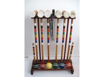 Complete Wooden Croquet Set For 6