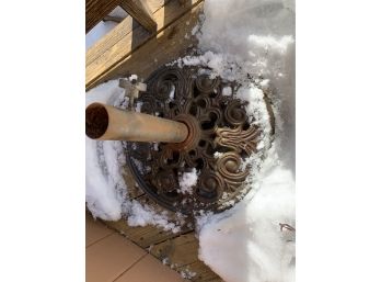 Brown Jordan Patio Furniture, Item 5/5: Tan Umbrella And Umbrella Stand