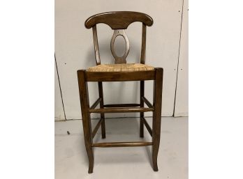 Two Pottery Barn Counter Height Bar Stools In Dark Brown