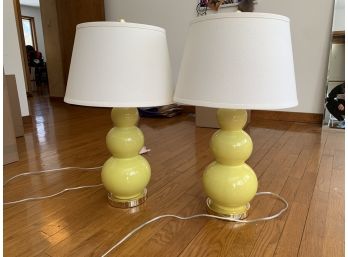 Pair Of Yellow Lamps