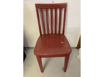 Pair (2) Of Pottery Barn Children's Art Table Chairs In Red