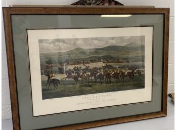 Punchestown Horse Racing Print Under Glass And Frame