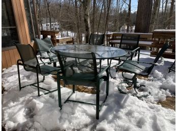 Brown Jordan Patio Furniture, Item 1/5 Table Andtable And Six Chairs